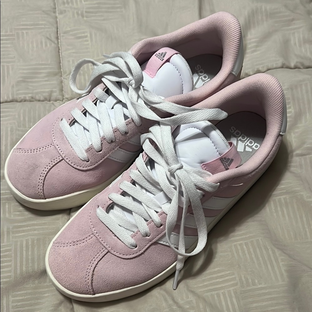 Adidas Pink and White Retro Sneakers